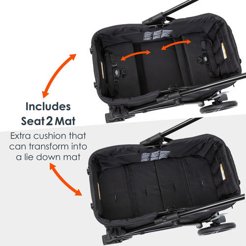 Carro Paseo Wagon Y Coche Doble Muv Expedition 2 En 1 Red