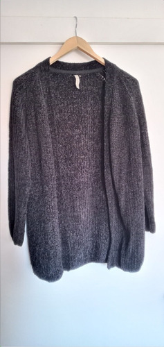 Saco Largo Negro En Chenille Parisien Talle S 