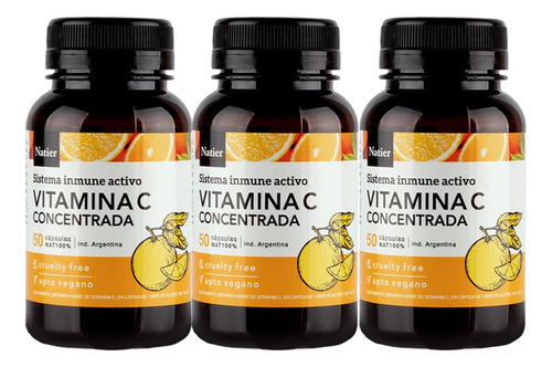 Vitamina C X3 Salud Ósea- Dental  Natier 50 Cap