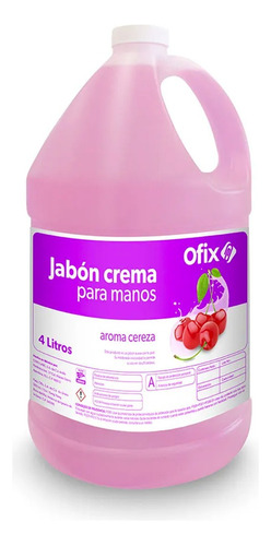 Jabon Liquido Para Manos Ofix Aroma Cereza 4 Litros