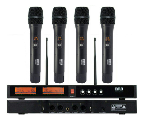 Emb Emic2500 Sistema Microfono Inalambrico Uhf 4 Canal Mano