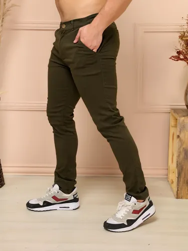 Cal a Jeans Masculina B sico Verde Militar Parcelamento sem juros