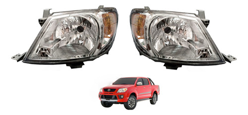 Par De Foco Óptico Toyota Hilux 2005 2006 2007 2008