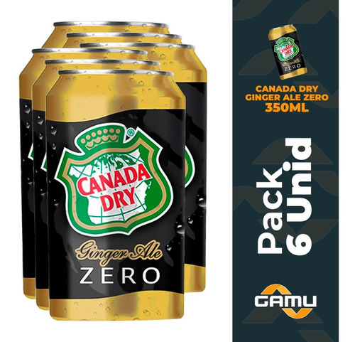 Canada Dry Ginger Ale Zero - 350cc - Pack 6