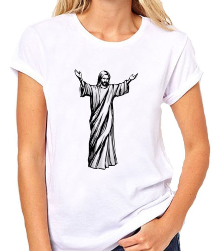 Remera De Mujer Cristo Religion Brazos Abiertos