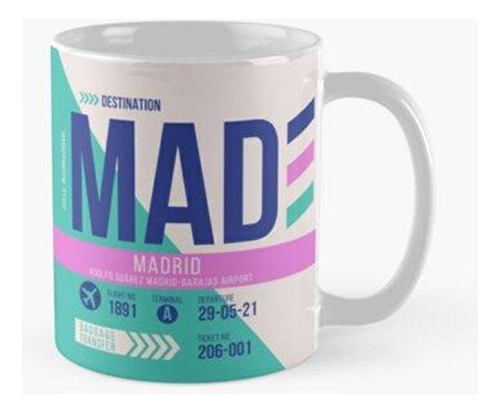 Taza Etiqueta De Equipaje Con Código Del Aeropuerto De Madri