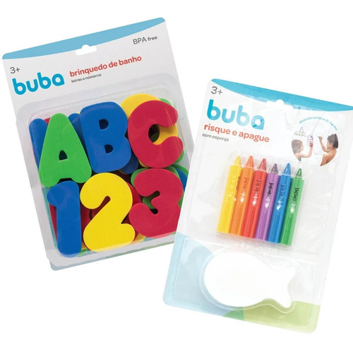 Kit Lápis Apagável + Letras E Numeros Para Banho 36 Pçs Buba