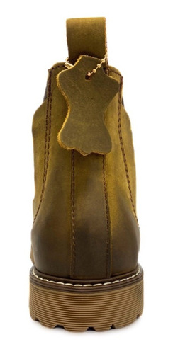Bota Estilo Chelsea Cuero Vacuno Genuino Acabado Graso