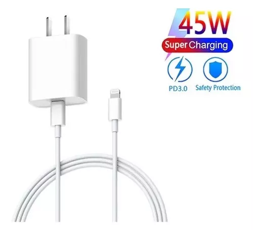 Cargador Carga Rápida 45w + Cable Para iPhone 15/ Pro/ Max