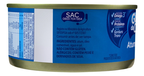 Atum Sólido Em Óleo Gomes Da Costa Lata 170g