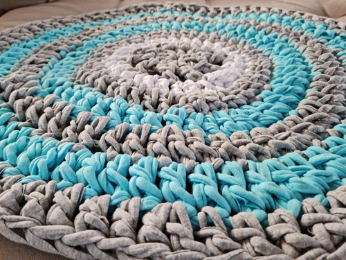 Alfombra Nórdicas  En Crochet Trapillo Totora 80 Cm Philipa