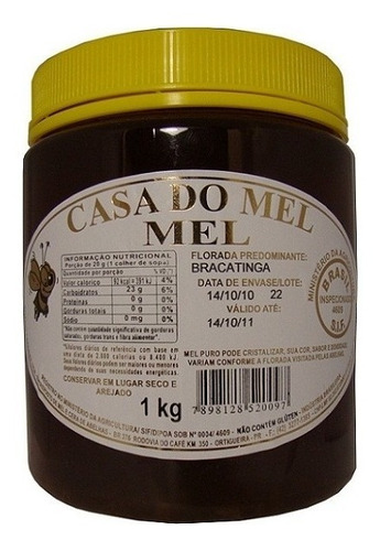 Mel Bracatinga Casa Do Mel Pote 1kg - 6 Und