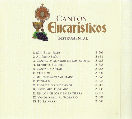 Cantos Eucarísticos - Instrumental Y Cantado Cd Doble