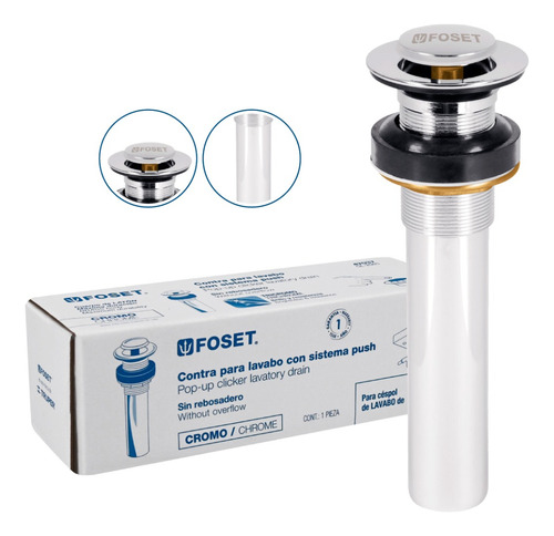 Contra P/lavabo Sin Rebosadero Sistema Push 47037