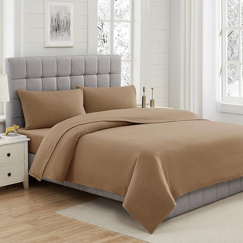 Sábana Polar B.kind & Beyond, Invernal Matrimonial. Color Taupe Diseño De La Tela King Size