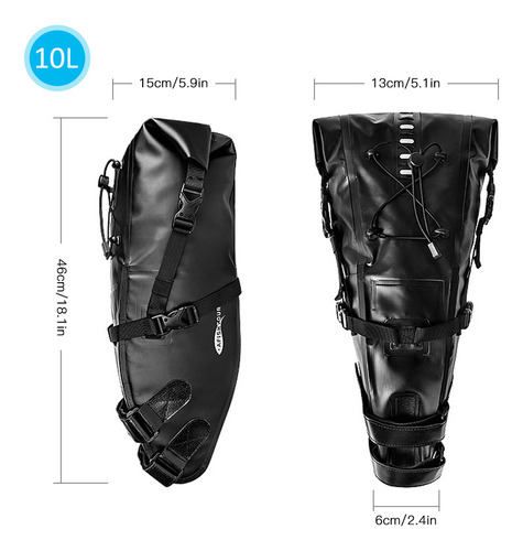 W Bolsa De Asiento De Bicicleta De Gran Capacidad De 10