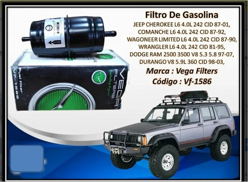 Filtro Gasolina Cherokee Comanche Wagoneer Wrangler 4.0 6l