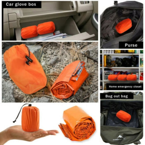 Imagen 6 de 6 de Bolsa De Dormir Emergencia Saco Cobertor Supervivencia Mylar