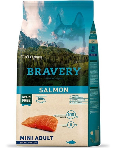 Imagen 1 de 3 de Bravery Salmon Mini Adulto Small Breeds 2kg Razas Mascotas