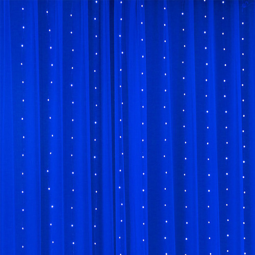 Cortina De Luces (600 Led) Cadena De Luces Impermeable 6m*3m Luces Azul