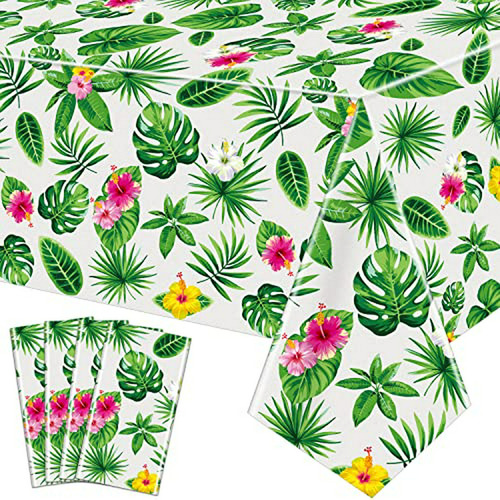 Pack De 4 Manteles Tropicales Desechables Para Fiestas