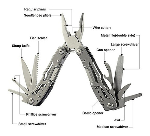 Alicate De Camping Con Herramientas Navaja 14 En 1-kortes