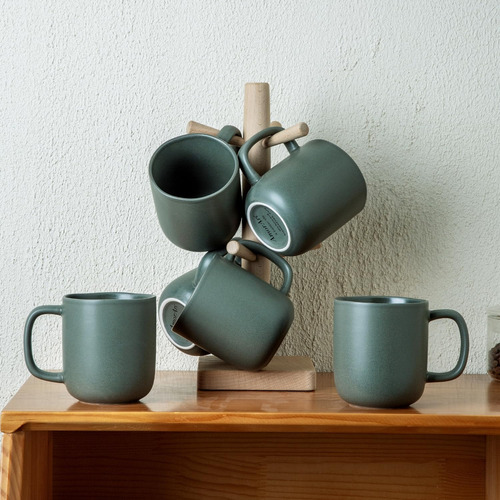 Conjunto De 6 Tazas De Café Cerámicas Elegantes 400 Ml