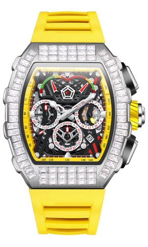 Relojes Onola Diamond Mechanical Calendar para hombre, color correa, amarillo