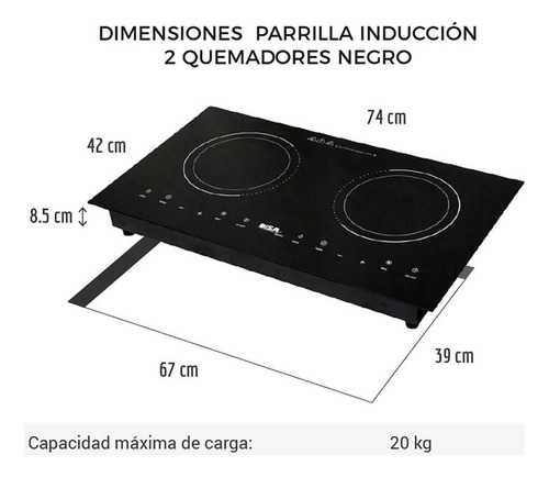 Parrilla De Induccion 2 Quemadores Disa