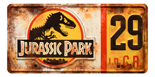 Jurassic Park Patente Cartel Chapa Replica Apto Exterior