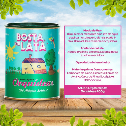Imagem 2 de 2 de Fertilizante Orgânico Bosta Em Lata Orquídeas - 400 G