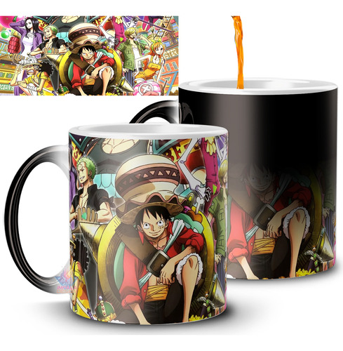 Taza Magica One Piece 2 Estampida Ceramica Termosensible 