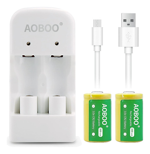 Kit De Batería Recargable Cr2 De 3v, Batería De 300mah, 2 Ud