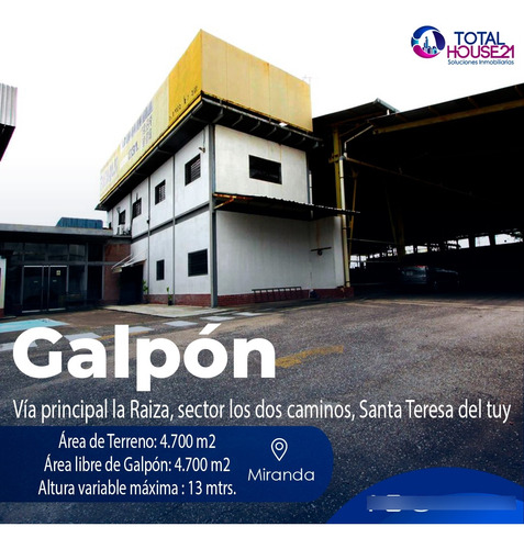 Galpon En Venta Principal La Raiza, Sector Los Dos Caminos, Santa Teresa Del Tuy