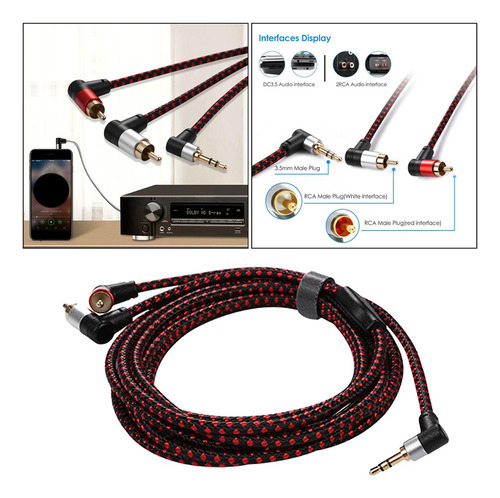 . 3,5 Para Áudio Rca Para Teleférico Rca Angular De 3 Metros