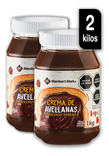 2 Pack Crema De Avellana Cacao Chocolate Member Mark Bote 1