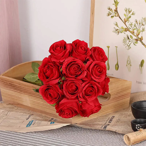 Cyt S 10 Ramos Rosas Artificiales Seda Para Bodas