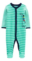 Comprar Macacão Carters Dinossauro Verde Claro Listrado Com Pé