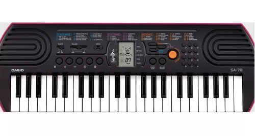 Teclado Infantil Casio SA-78AH2 44 Telas - Preto/Rosa Multisom