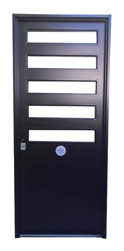Puerta Doble Chapa Inyectada Premium 5 Paños Fijos 80x200