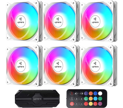 Cooler De Pc Uphere Nt1206-6 Rgb 120mm Blanco 6-pack