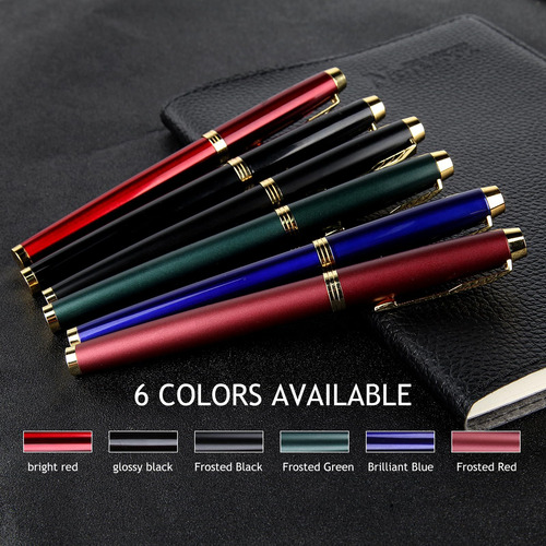 Pluma Estilográfica Elegante Con Estuche Y 10 Cartuchos Tint