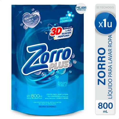 Jabon Liquido Zorro Clasico Detergente Ropa - Mejor Precio