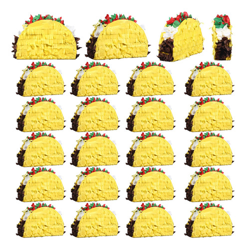 Paquete De Piñatas Estilo Taco Para Fiestas Patrias 24pieza