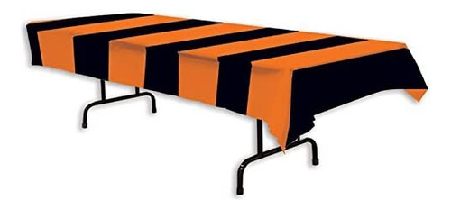 Beistle 00104 - Mantel De Rayas  Color Naranja Y Negro  54 X