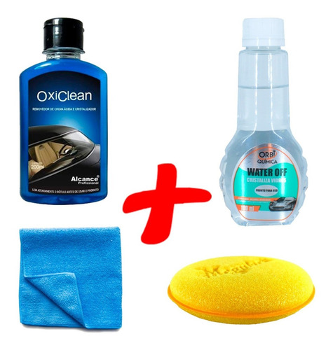 Kit - Oxiclean + Flanela + Aplicador + Cristalizador