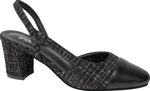 Zapatillas Zapatos Tacon Confort Dama En Negro 6cm