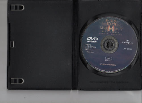 La Momia Regresa (2001) - Dvd Original - Mcbmi (Usado)