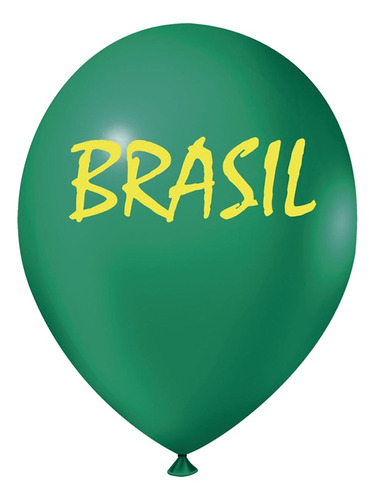 Balão Brasil Bexiga 9 Pol Copa Do Mundo - 50 Unidades Cor Amarelo