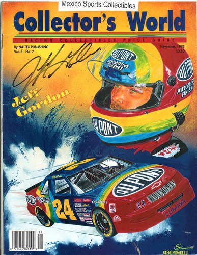 1993 Collectors World Autografiada Y Certificado Jeff Gordon